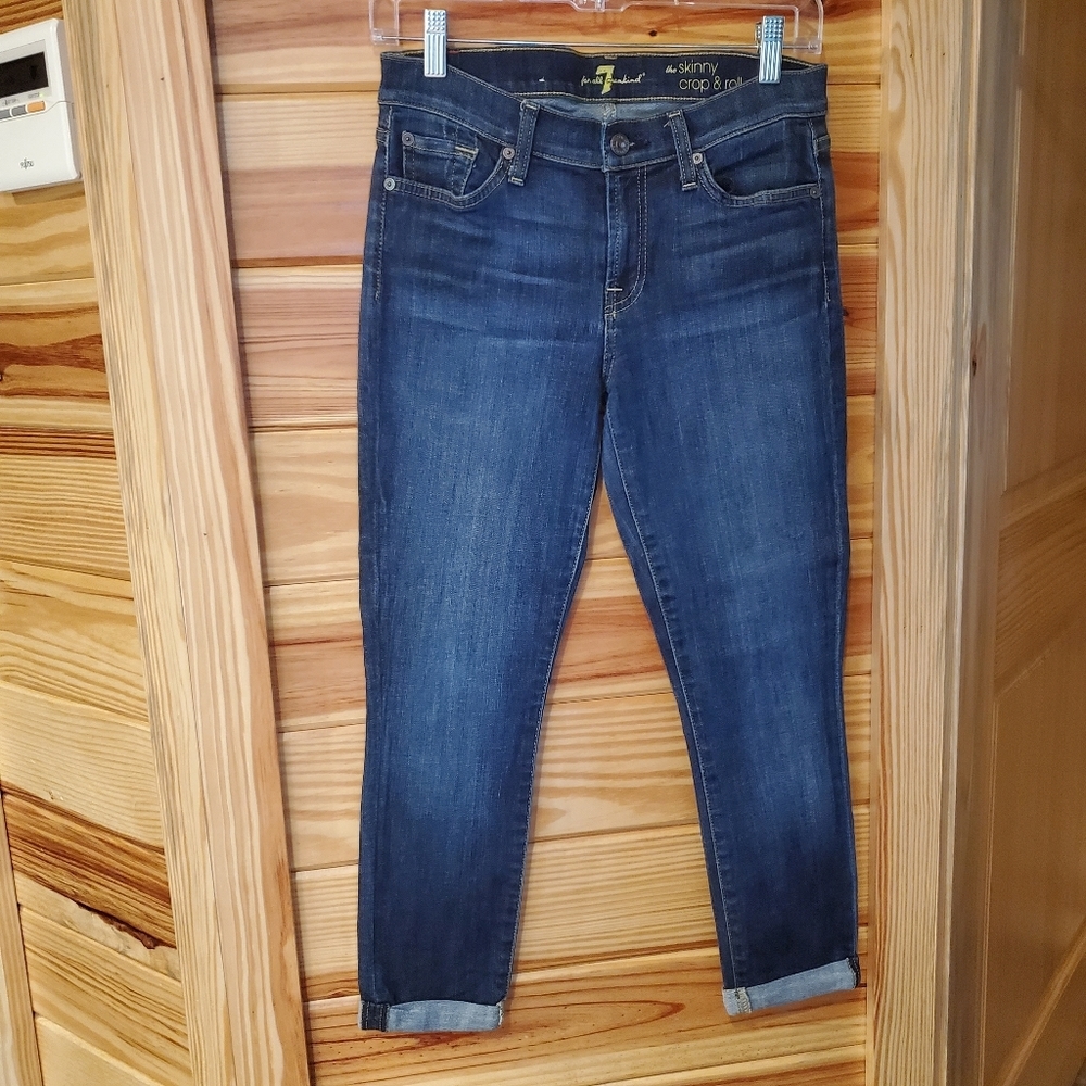 7 For All Mankind The Skinny Crop & Roll Demin Jean. SZ 27